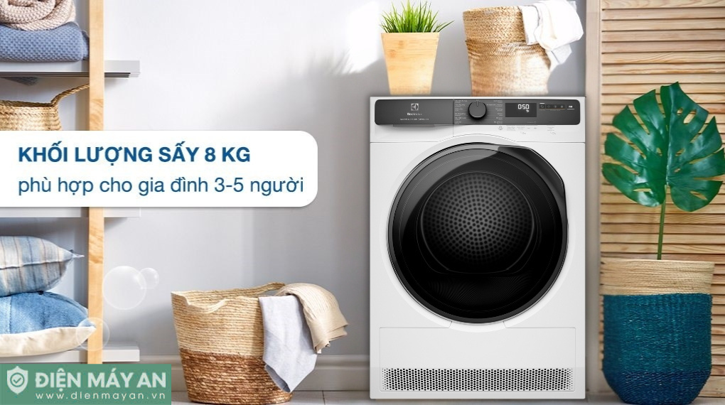 Máy Sấy Bơm Nhiệt Electrolux UltimateCare 8 Kg EDH803J5WC